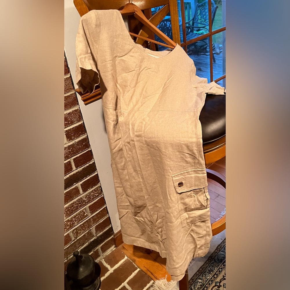 Donna Ricco - Beige Linen Dress - Picture 4 of 6